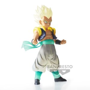 Figurine de Gotenks en Super Saiyan de la collection Clearise, avec des cheveux translucides, représentant le personnage de Dragon Ball Z.