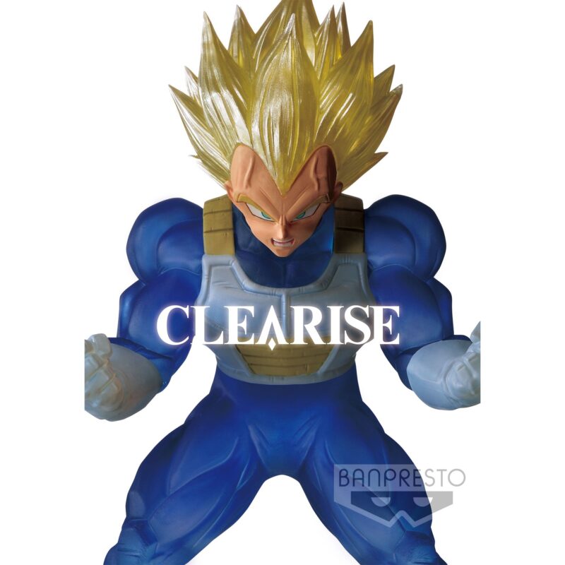 Figurine de Vegeta de Dragon Ball, représentant le Prince des Saiyans avec une expression déterminée, fabriquée par Banpresto.