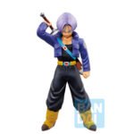 Figurine de Trunks, personnage de Dragon Ball, avec une épée dans son fourreau, affichant une expression déterminée, mesurant 23 cm, fabriquée par Bandai Ichibansho.