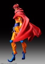 jojo-s-bizarre-adventure-figurine-dio-super-action-legend_5_c45881b8-3916-457d-9c38-e4bca8d68327 Vue 3/4 arrière en plan complet de la figurine de Dio Brando de JoJo's Bizarre Adventure en costume orange avec une cape rouge.