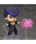 Vue 3/4 de face à mi-distance de la figurine de Josuke Higashikata de JoJo's Bizarre Adventure, avec l'effet translucide rose de Crazy Diamond.