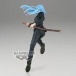 Figurine Funko Pop! de Miwa Kasumi de la série Jujutsu Kaisen en costume bleu foncé, en posture dynamique avec expression déterminée, tenant un katana dans sa main droite. Vue de face à pleine distance.