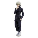 Figurine Pop Up Parade de Toge Inumaki de la série Jujutsu Kaisen en veste noire, en posture décontractée avec expression neutre, main dans la poche et col relevé. Vue de face à mi-distance.