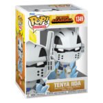 Vue de face à mi-distance de la Funko Pop! de Tenya Iida de My Hero Academia en costume de héros, avec casque et moteurs sur les jambes.