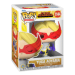 Vue 3/4 de face à mi-distance de la Funko Pop! de Yuga Aoyama de My Hero Academia dans sa boîte.