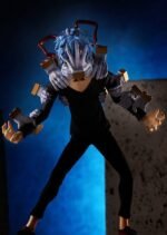 Vue de face à mi-distance de la figurine  de Tomura Shigaraki de My Hero Academia en tenue noire, avec plusieurs mains flottantes.