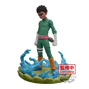 Figurine de Rock Lee dans un état de colère avec des yeux blancs et des cheveux hérissés.