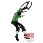 Figurine de Kakashi Hatake dans une posture dynamique avec Sharingan et kamui shurikens, fabriquée par BANPRESTO.