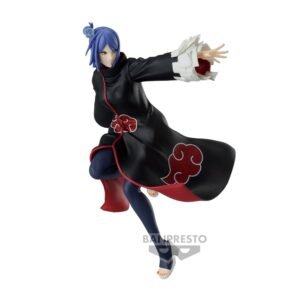 Figurine de Konan de l'Akatsuki en PVC, mesurant 15 cm, avec un manteau aux motifs de nuage rouge.