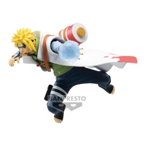 Figurine de Minato Namikaze représentant le Quatrième Hokage avec un kunai entre les dents et un Rasengan.