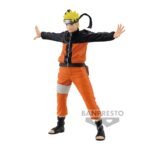 Figurine de Naruto Uzumaki en PVC, écartant les bras avec Kurama en arrière-plan.