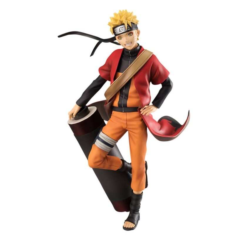 Figurine de Naruto Uzumaki en Sage Mode, avec des détails précis et des couleurs vives.