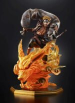 Figurine de Naruto Uzumaki incarnant Fujin avec un sac d'air et des détails minutieux.