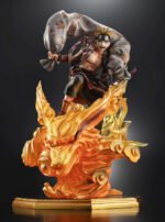 Figurine de Naruto Uzumaki incarnant Fujin avec un sac d'air et des détails minutieux.