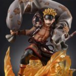 Figurine de Naruto Uzumaki incarnant Fujin avec un sac d'air et des détails minutieux.