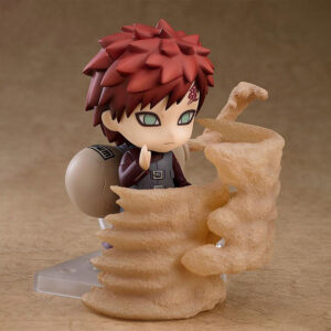 Figurine Nendoroid de Gaara avec sa gourde de sable et des effets de sable attachables.