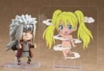 Figurine Nendoroid de Jiraiya avec deux visages interchangeables, accessoires, et articulations visibles.