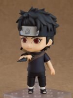 Figurine Nendoroid de Shisui Uchiha avec deux visages interchangeables et accessoires variés.