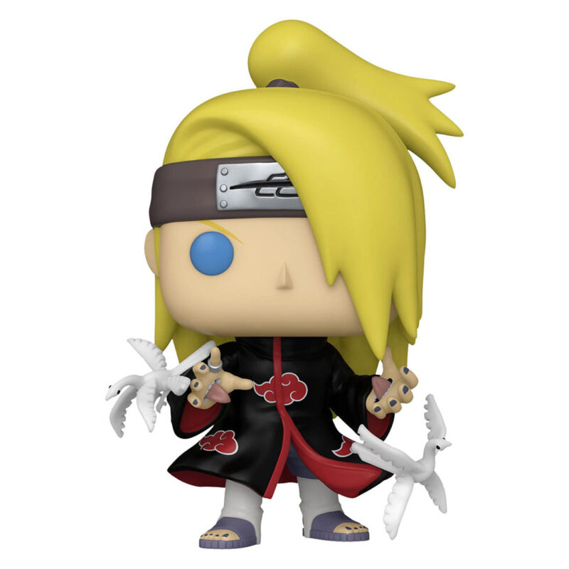 Figurine Pop de Deidara de Naruto avec deux oiseaux d'argile autour de lui, fabriquée par Funko.