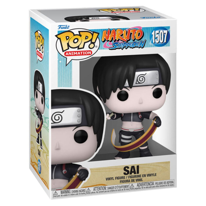Figurine Funko Pop de Sai avec pinceau et rouleau, en posture dynamique, représentant ses talents artistiques.