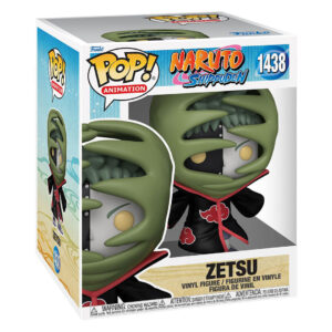 Figurine Pop de Zetsu avec visage scindé en deux, portant le manteau de l'Akatsuki et des racines enveloppantes.