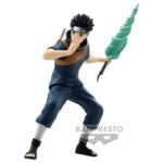 Figurine de Shisui Uchiha en posture de combat, tenant un katana avec un effet de chakra.