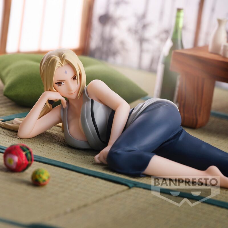 Tsunade de Naruto représentée avec une pose sensuelle et élégante, fabriquée par Banpresto.