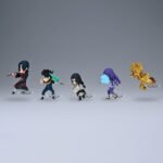 Figurines miniatures de personnages de Naruto en poses de combat, fabriquées par Banpresto, mesurant 7 cm.