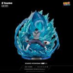 Statue de Kisame Hoshigaki en résine montrant une pose dynamique avec des effets d'eau et un socle détaillé.