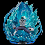Statue de Kisame Hoshigaki en résine montrant une pose dynamique avec des effets d'eau et un socle détaillé.