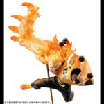 Figurine de Naruto Uzumaki en mode Sage des Six Chemins avec des flammes et des sphères de vérité.