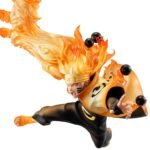 Figurine de Naruto Uzumaki en mode Sage des Six Chemins avec des flammes et des sphères de vérité.