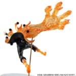 Figurine de Naruto Uzumaki en mode Sage des Six Chemins avec des flammes et des sphères de vérité.