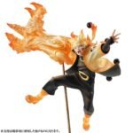 Figurine de Naruto Uzumaki en mode Sage des Six Chemins avec des flammes et des sphères de vérité.