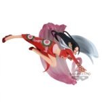 Figurine de Boa Hancock dans une posture dynamique, mesurant 17 cm, avec des cheveux et une cape flottants, fabriquée en PVC par Banpresto.