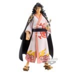 Figurine de Kozuki Momonosuke en PVC de haute qualité, représentant le personnage avec une pose dynamique et une expression déterminée, mettant en avant sa transformation en dragon. Fabriquée par BANPRESTO.