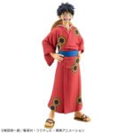 Figurine de Monkey D Luffy dans une pose dynamique, représentant le personnage avec des détails minutieux, fabriquée en PVC par Banpresto, mesurant 16 cm de hauteur.