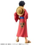 Figurine de Monkey D Luffy dans une pose dynamique, représentant le personnage avec des détails minutieux, fabriquée en PVC par Banpresto, mesurant 16 cm de hauteur.