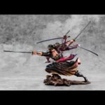 Figurine de Roronoa Zoro dans une pose dynamique utilisant la technique de combat Kitoryuu avec neuf sabres, réalisée en PVC par Megahouse.