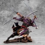Figurine de Roronoa Zoro dans une pose dynamique utilisant la technique de combat Kitoryuu avec neuf sabres, réalisée en PVC par Megahouse.
