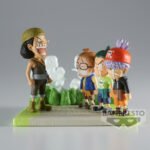 Figurine d'Usopp en PVC de 7 cm représentant un moment émotionnel où il fait ses adieux à ses jeunes compagnons, avec des détails soignés et une pose dynamique.