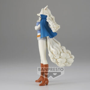 Figurine de Wanda de la série One Piece dans sa forme Sulong, représentant une pose dynamique avec des détails minutieux et une base stable. Fabriquée en PVC par BANPRESTO.