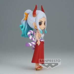 Figurine Q Posket de Yamato, personnage de One Piece, mesurant 14 cm, avec une pose dynamique, bras croisés et expression sérieuse, fabriquée en PVC par BANPRESTO.