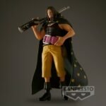 Figurine Yasopp de One Piece, mesurant 16 cm, avec une pose dynamique, un sourire confiant, et un fusil reposant sur son épaule, fabriquée en PVC avec des détails précis.