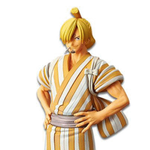 Sanji dans sa tenue emblématique, représentant un cuisinier avec une expression déterminée, posé de manière dynamique sur une base stable. Fabriqué par Banpresto.