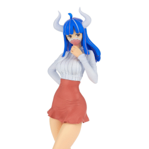 Figurine d'Ulti des Tobbiroppo de One Piece, en PVC, avec une jupe rose et deux cornes distinctives, dans une pose dynamique.