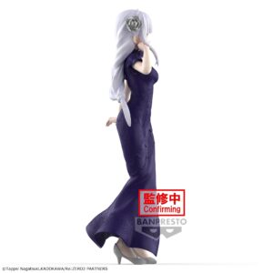 Vue latérale en plan d'ensemble de la figurine Emilia de Re:Zero - Starting Life in Another World se tenant debout avec un bras plié.