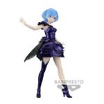re-zero-figurine-rem-banpresto-dianacht-couture_3 Vue 3/4 avant en plan d'ensemble de la figurine de Rem de Re:Zero - Starting Life in Another World en position debout avec un bras levé.