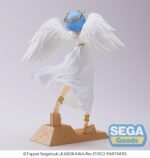 Vue 3/4 arrière en plan d'ensemble de la figurine de Rem de Re:Zero - Starting Life in Another World en position de marche.